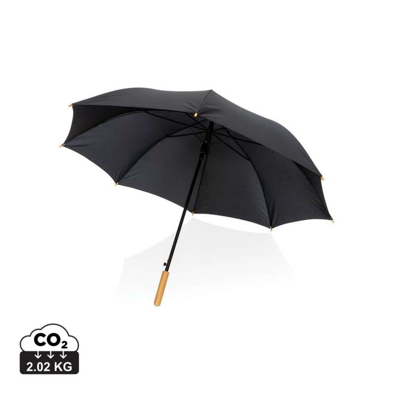 27 umbrella in rPET and bambou self-opening Impact AWARE - Recyclable accessory at wholesale prices
