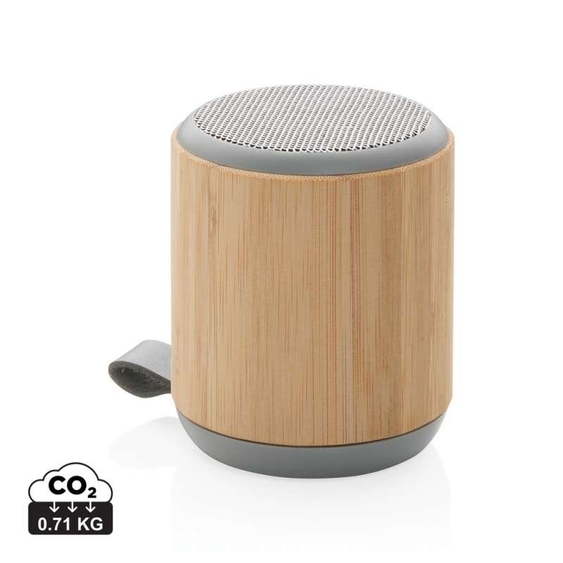 3 Watts wireless speaker in bambou and fabric - Wooden product at wholesale prices