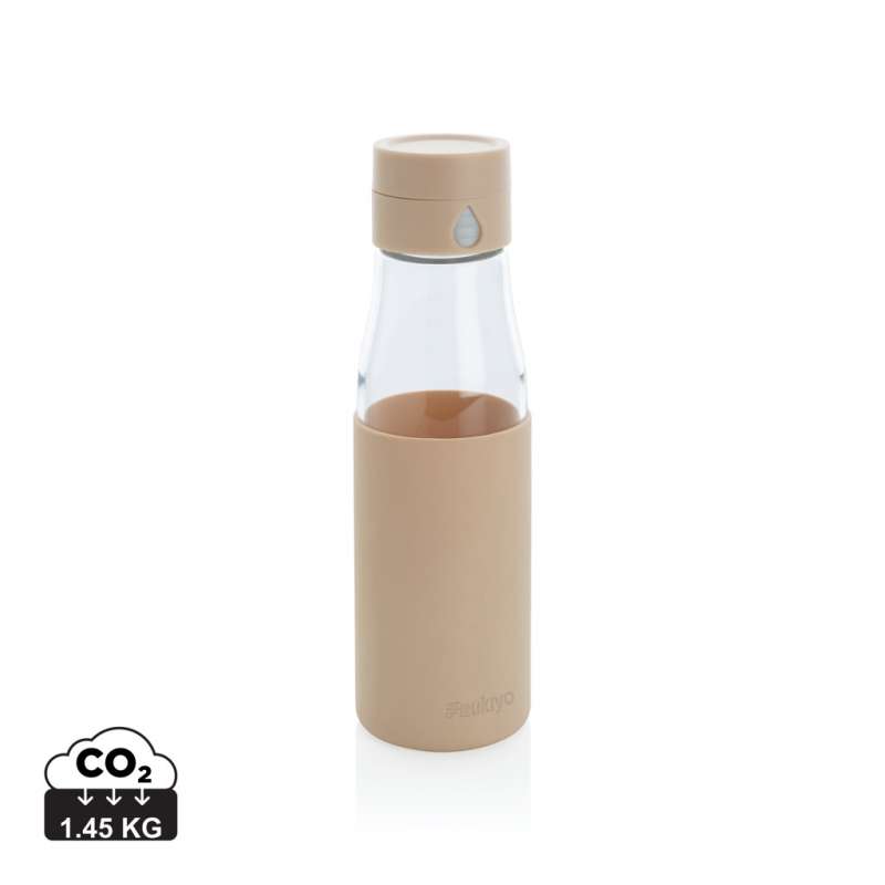Ukiyo 600ml glass bottle with hydration meter - Gourd at wholesale prices