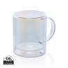 Double-walled mug in electroplated glass - glass mug at wholesale prices