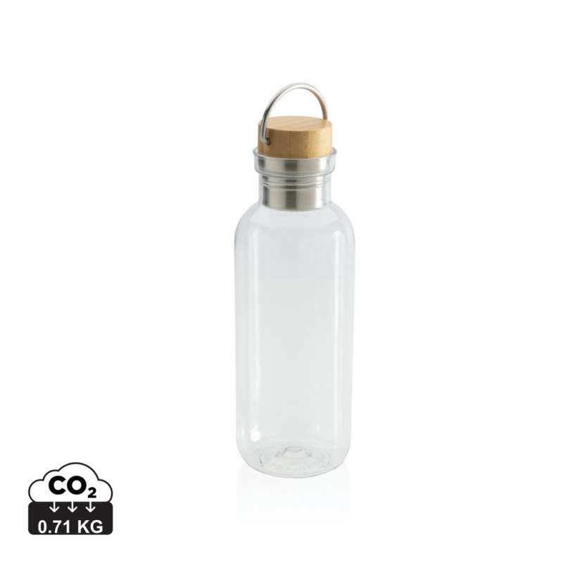 680ml bottle in rPET GRS, lid in FSC® bambou - Recyclable accessory at wholesale prices