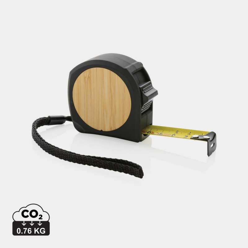 5M/19mm tape measure in RCS recycled plastique and FSC® bambou - Tape measure at wholesale prices