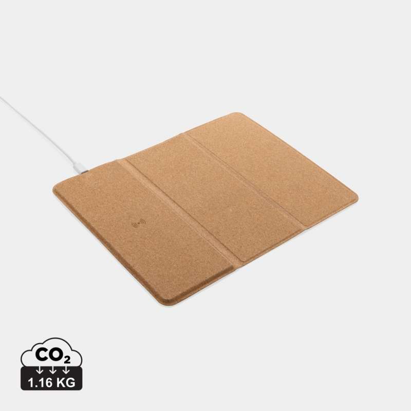 Mouse pad with 10 Watts wireless charger in FSC® cork - Mouse pads at wholesale prices