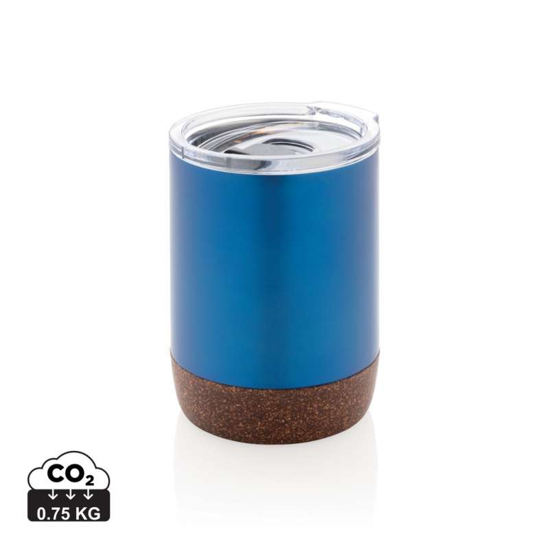 Small coffee mug in cork and recycled steel RCS - Isothermal mug at wholesale prices