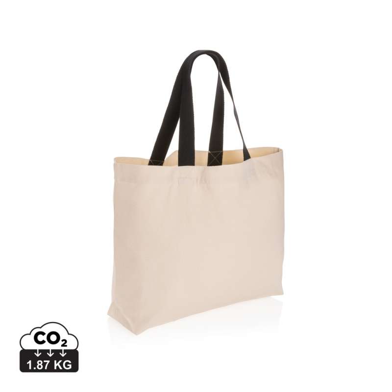 Large totebag in 240 g/m² recycled, undyed Aware canvas - Recyclable accessory at wholesale prices