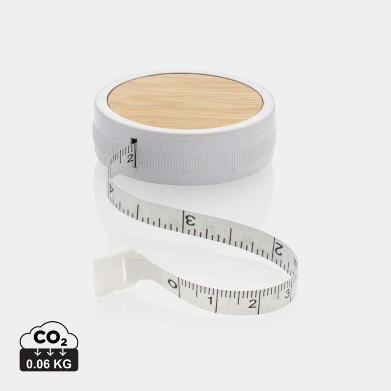 Tailor's tape measure in RCS recycled plastique and bambou - Tape measure at wholesale prices