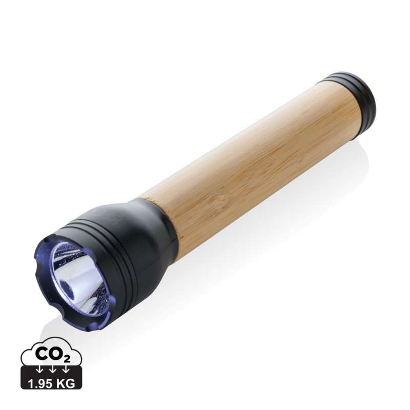 5W USB Rechargeable Bamboo and Recycled ABS Flashlight - Flashlight at wholesale prices 5W USB Rechargeable Bamboo and Recycled ABS Flashlight - Flashlight at wholesale prices