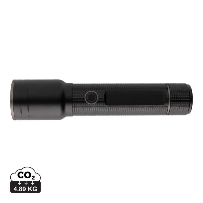 Robust USB-rechargeable torch in RCS recycled aluminum - Flashlight at wholesale prices Robust USB-rechargeable torch in RCS recycled aluminum - Flashlight at wholesale prices