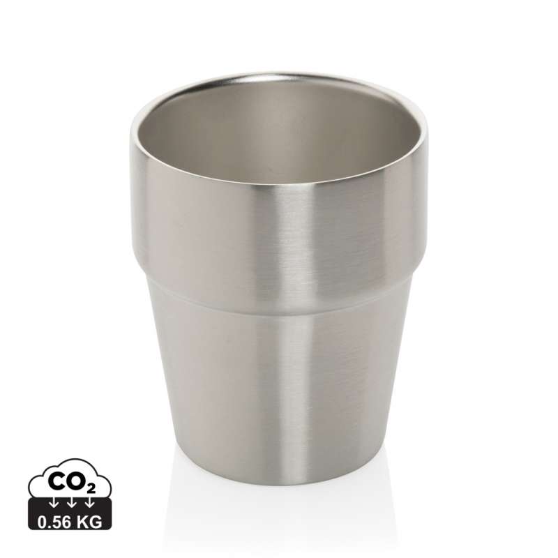 300ml double-wall steel coffee cup RCS Clark - metal mug at wholesale prices