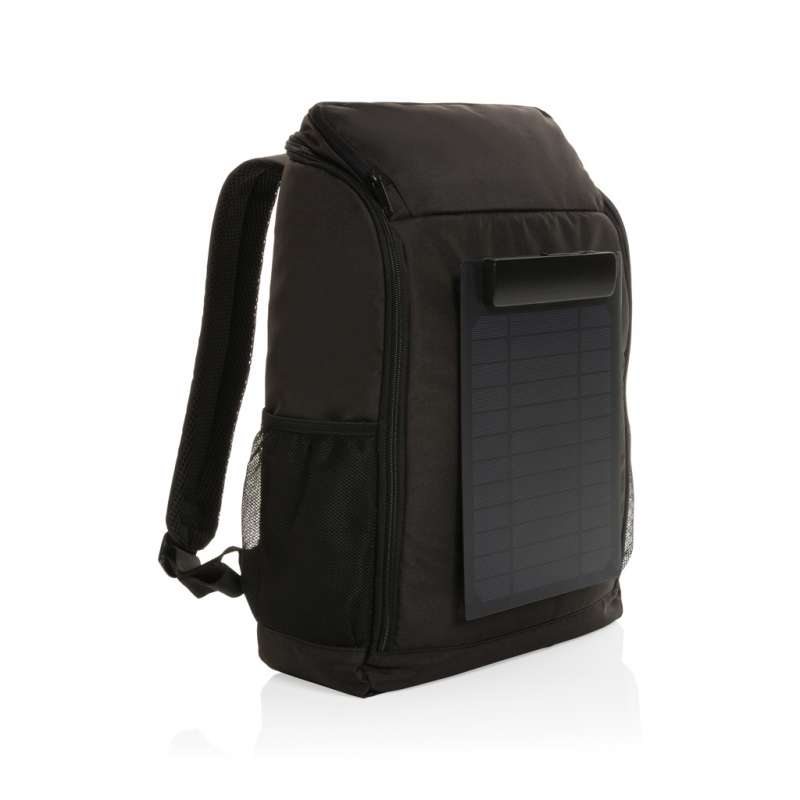 Backpack with 5 Watts solar panel rPET AWARE Pedro - Recyclable accessory at wholesale prices
