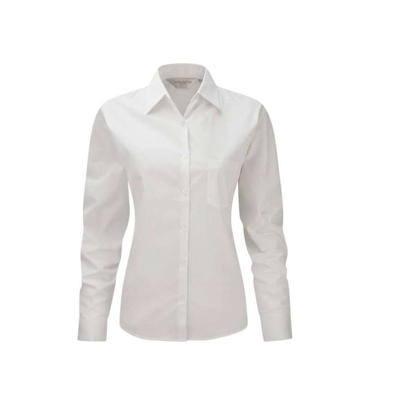 Ladies' long sleeve classic pure coton poplin shirt - Women's shirt at wholesale prices
