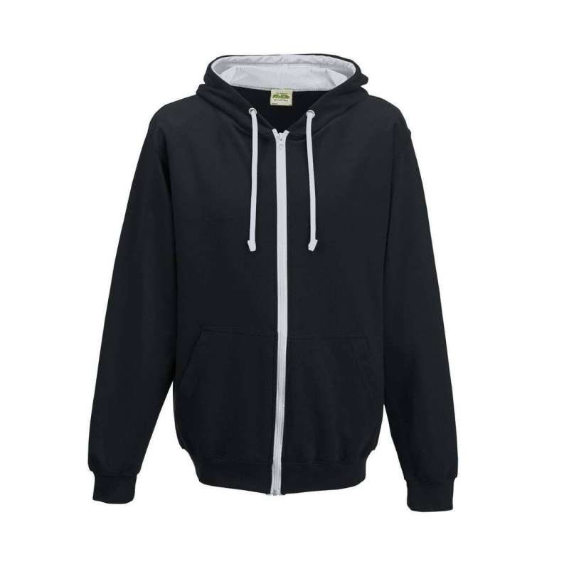 Contrasting zipped hoodie - Office supplies at wholesale prices