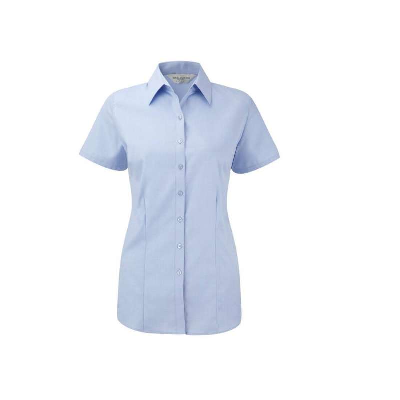 Ladies' short sleeve tailored herringbone shirt - Women's shirt at wholesale prices