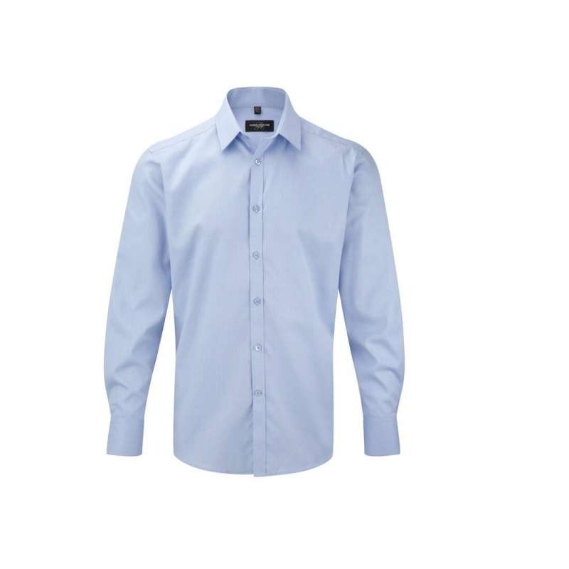 Men's long sleeve tailored herringbone shirt - Men's shirt at wholesale prices