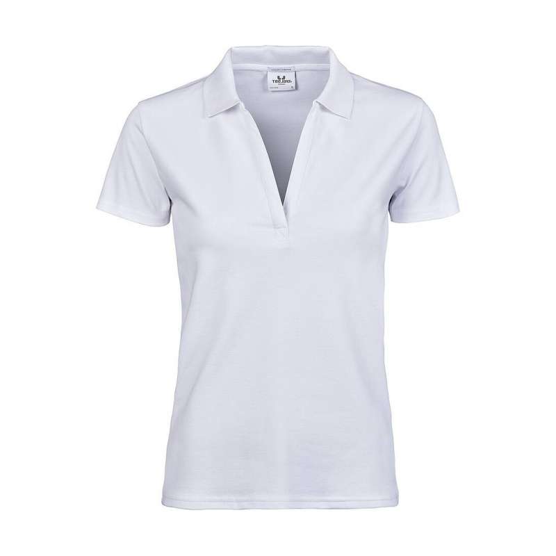 Women's organic stretch v-neck polo shirt - Women's polo shirt at wholesale prices