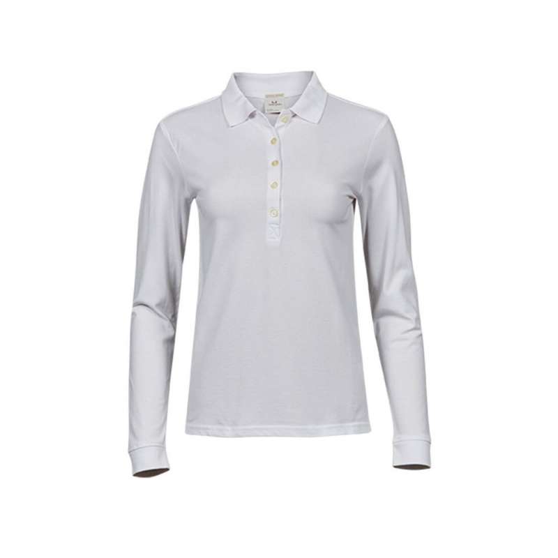 Women's long-sleeved stretch polo shirt - Women's polo shirt at wholesale prices