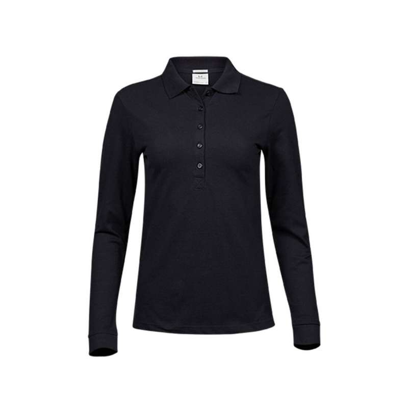 Women's long-sleeved stretch polo shirt - Women's polo shirt at wholesale prices