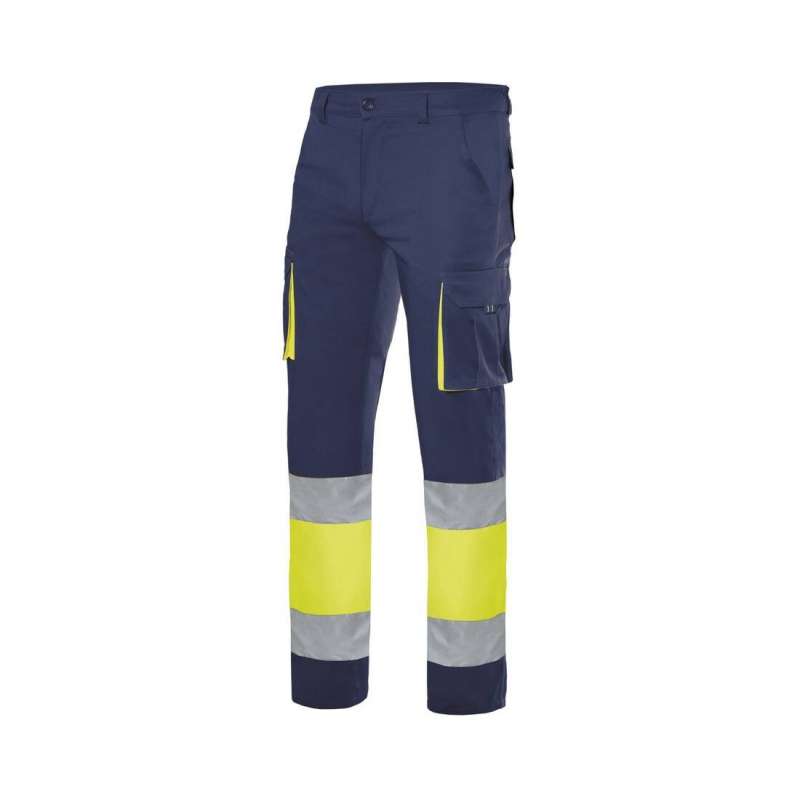 Pantalon multipoches bicolore haute visibilité - Vêtement de sécurité à prix de gros