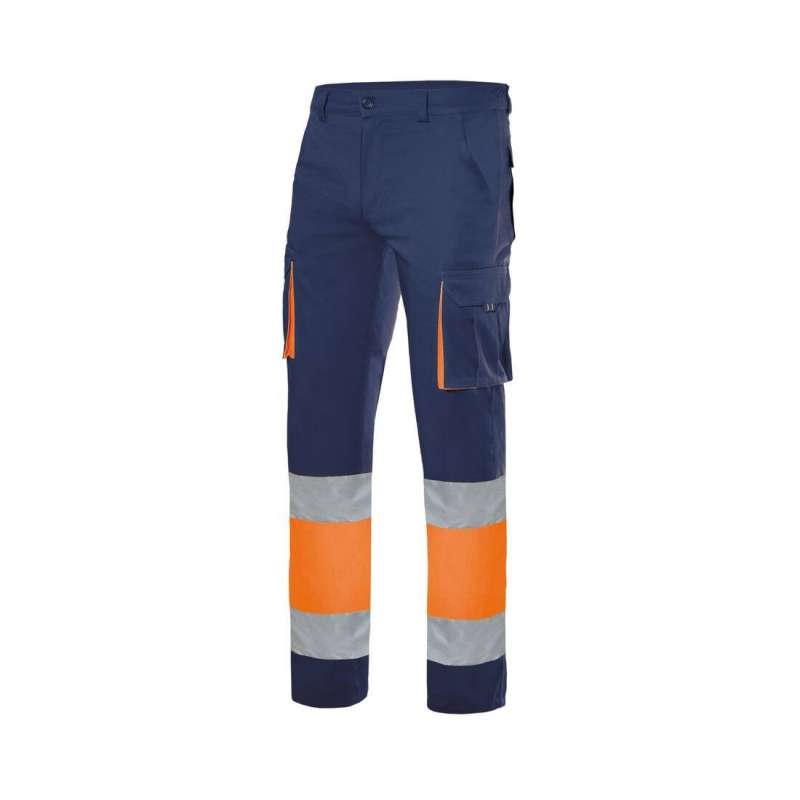 High-visibility, two-tone, multi-pocket pants - Safety clothing at wholesale prices