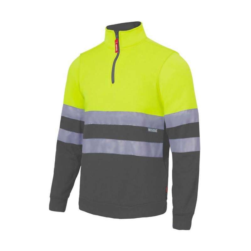 High-visibility zip-neck sweatshirt - Sweatshirt at wholesale prices