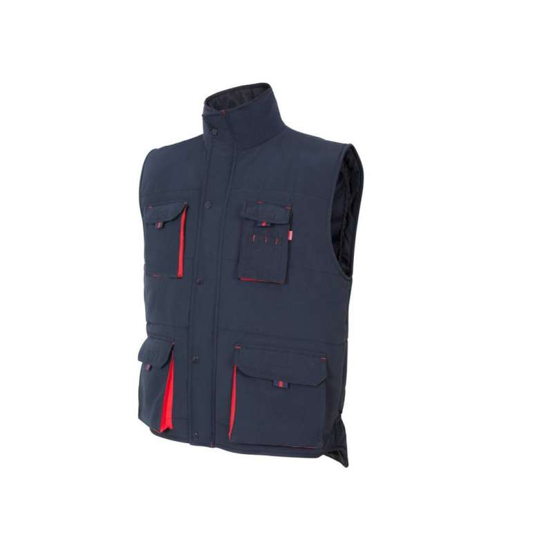 Two-tone, multi-pocket quilted vest - Vest at wholesale prices