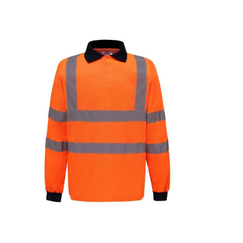 Long-sleeved high-visibility polo shirt - Men's polo shirt at wholesale prices