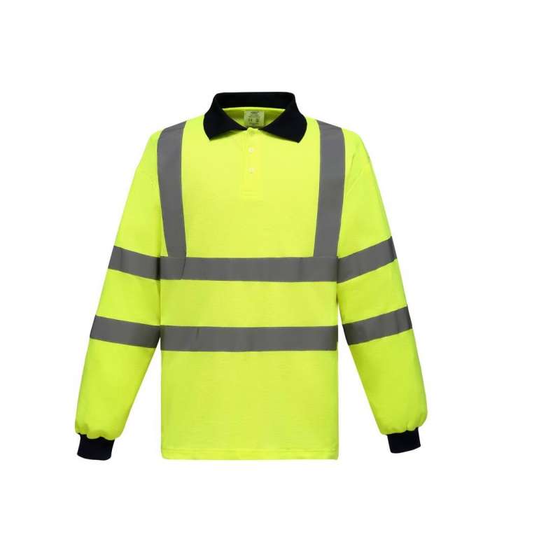 Long-sleeved high-visibility polo shirt - Men's polo shirt at wholesale prices
