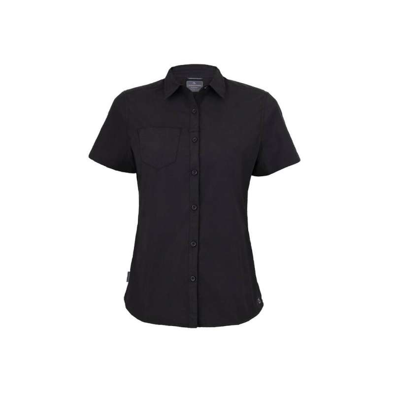 Women's recycled polyester short-sleeve shirt - Recyclable accessory at wholesale prices