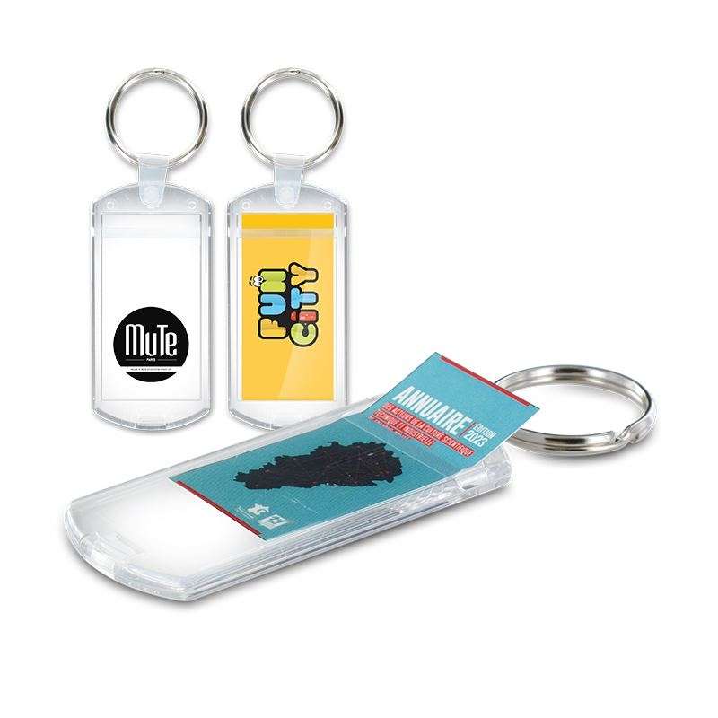 Transparent nøgleholder med etikette 25 mm til engrospris - Nøgleringe i plastik til engrospris