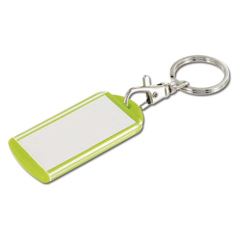 Label holder with carabiner clip - Key ring 2 uses at wholesale prices
