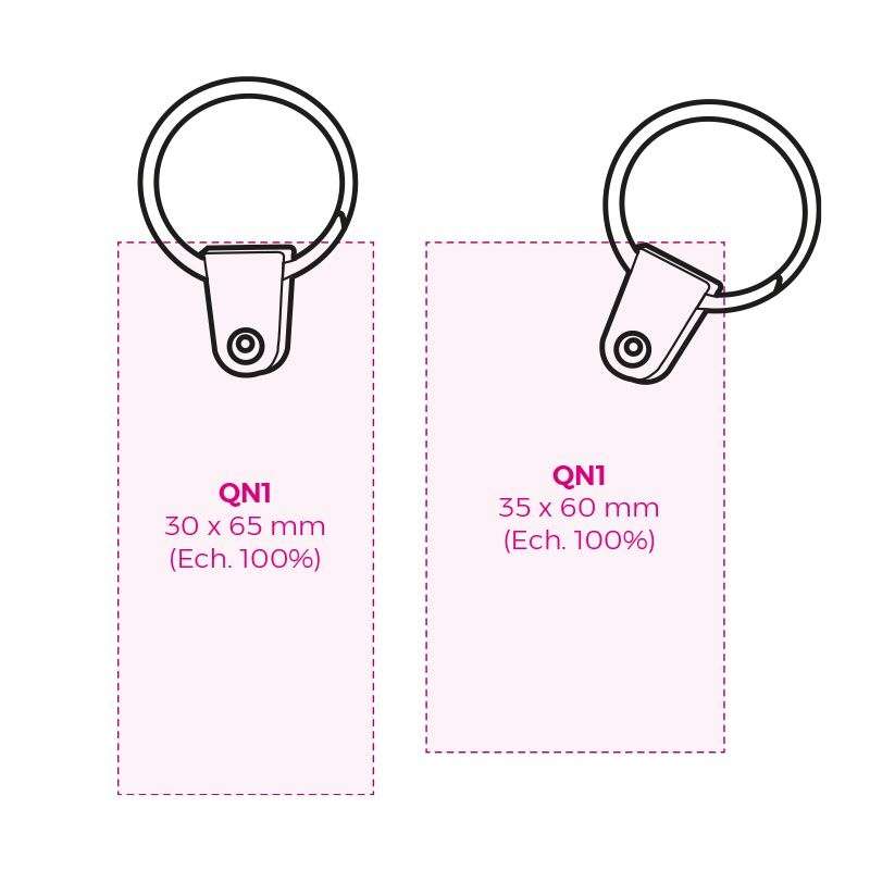 divPorte cle creation pmma ep 3 mm maxi 20 cm2/div, - Plastic key ring at wholesale prices