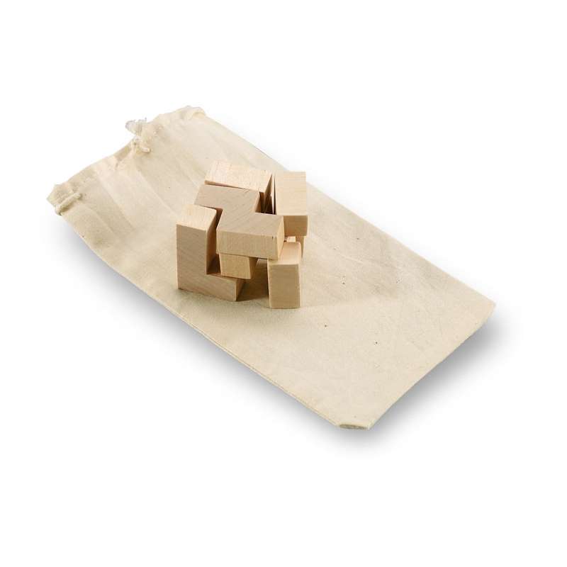 Wooden puzzle in a bag - Wooden game at wholesale prices