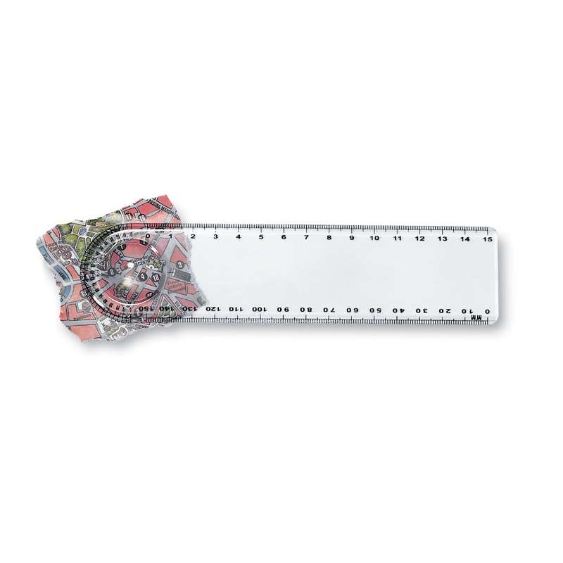 15 cm transparent ruler with magnifying glass - Rule at wholesale prices