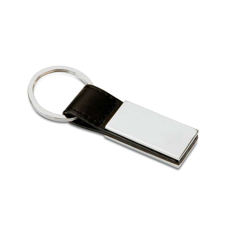RECTANGLO - PU and metal key ring - Metal key ring at wholesale prices