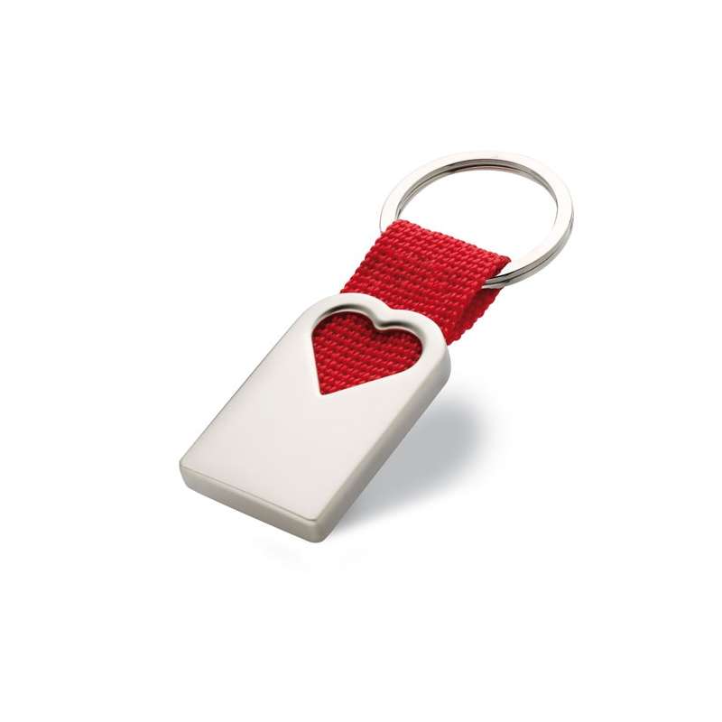 BONHEUR - Metal heart key ring - Metal key ring at wholesale prices