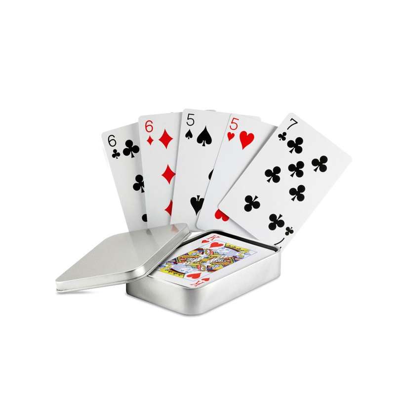 AMIGO - Pewter box playing cards - Various games at wholesale prices