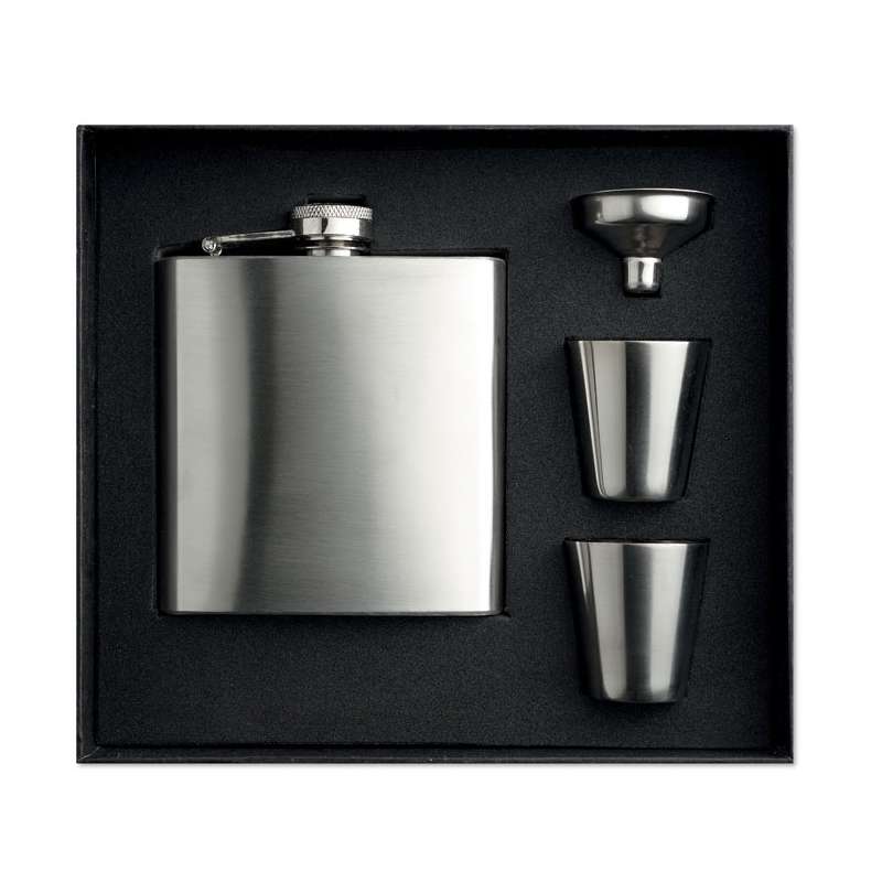 SLIMMY FLASK SET - Pocket flask with cups - Beverage service at wholesale prices