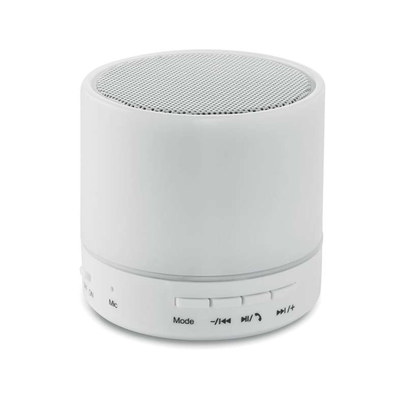 ROUND WHITE - Round speaker with LED - Phone accessories at wholesale prices