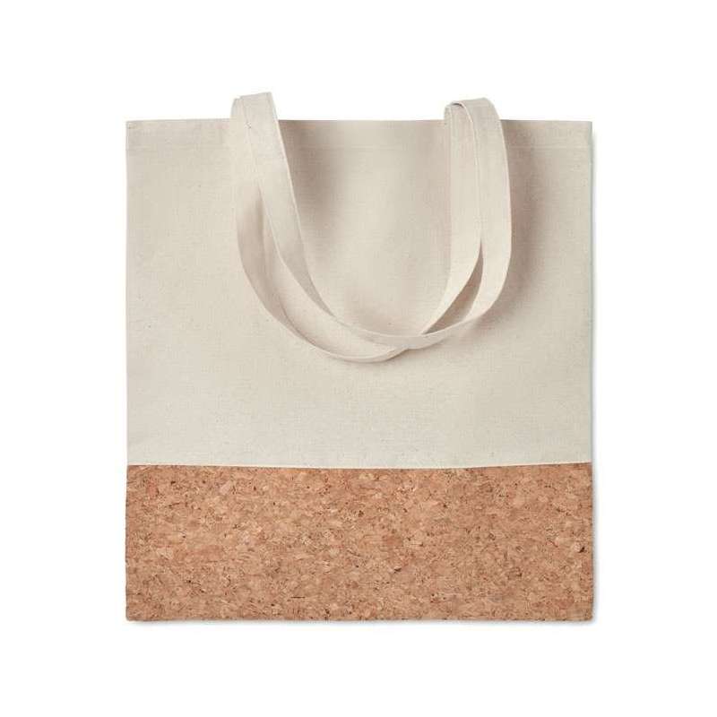Coton totebag met lange hengsels en kurk tegen groothandelsprijzen - Natuurlijke tas tegen groothandelsprijzen Coton totebag met lange hengsels en kurk tegen groothandelsprijzen - Natuurlijke tas tegen groothandelsprijzen