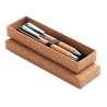 QUERCUS - Metal ballpoint pen in cork box - Pen set at wholesale prices