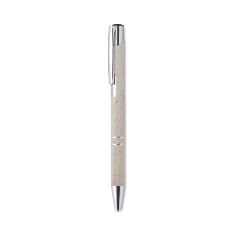 BERN PECAS - Wheat straw push pen matière ABS - Ballpoint pen at wholesale prices