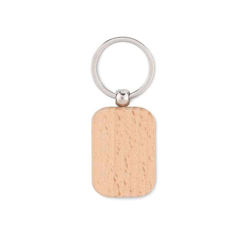 POTY WOOD - Wooden rectangular key ring - Key ring at wholesale prices