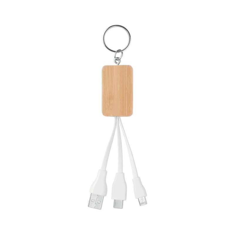 CLAUER - Bamboo cable 3 in 1 - Key ring 2 uses at wholesale prices