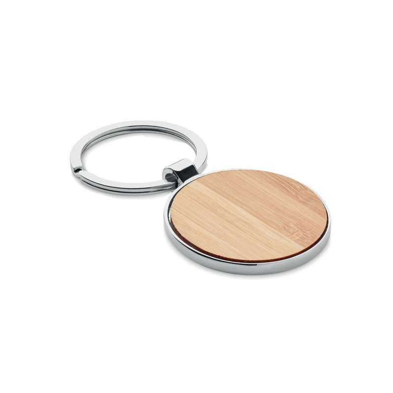 BALLARAT - Round metal bambou key ring - Wooden product at wholesale prices