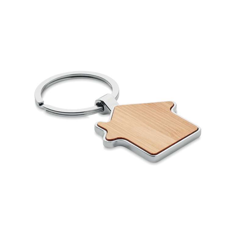 BURNIE - Metal bambou house key ring - Wooden product at wholesale prices