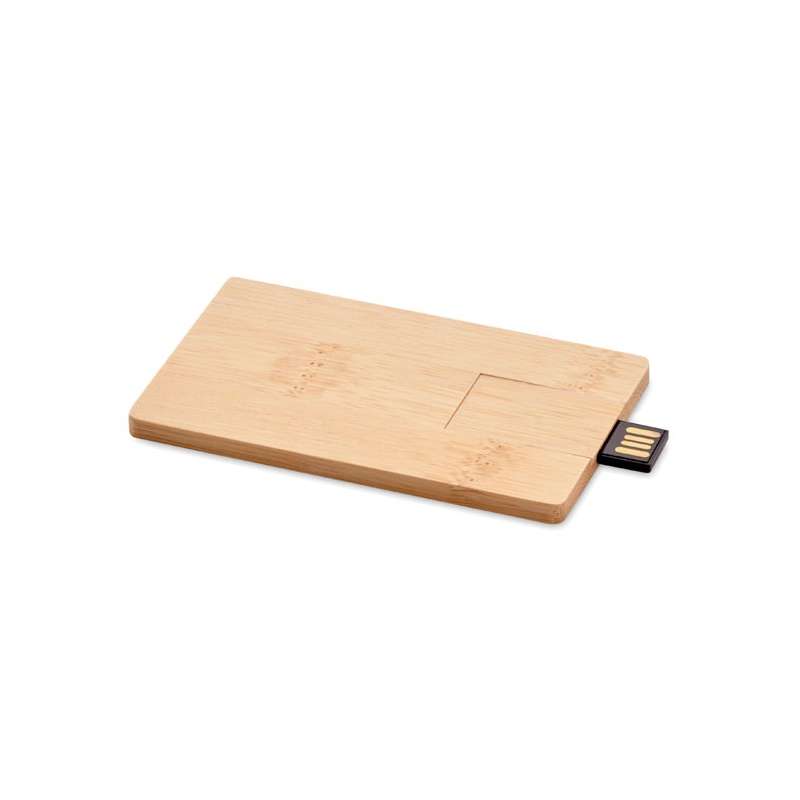 CREDITCARD PLUS - USB 16GB boitier bambou - Produit en bois à prix grossiste