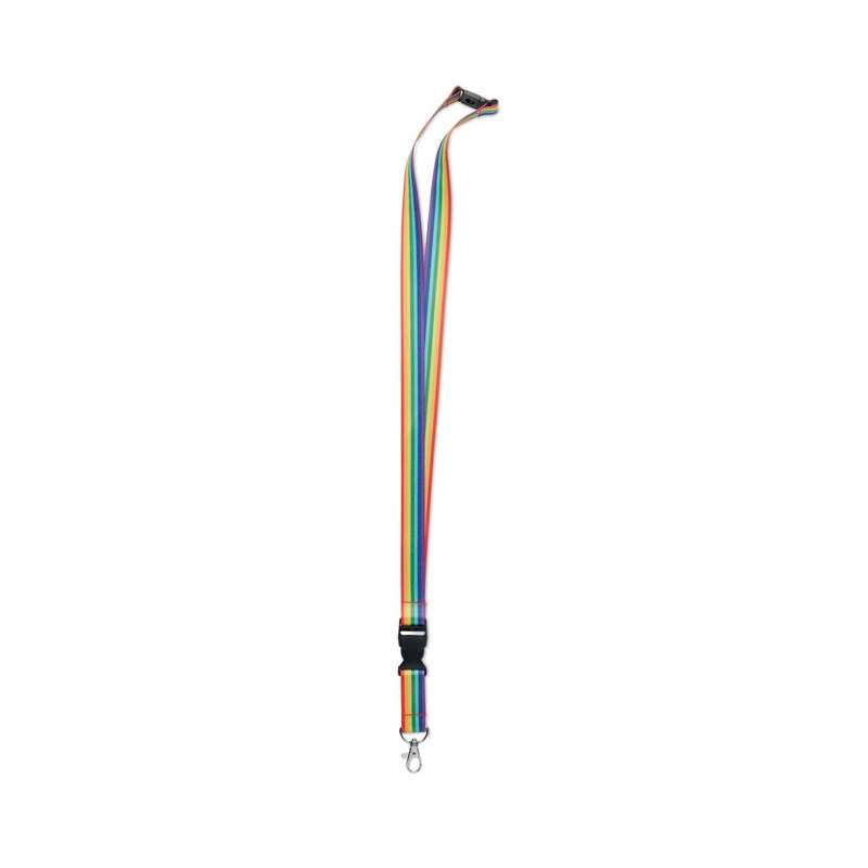 BOWYARD Lanyard in rainbow RPET - Recyclable accessory at wholesale prices