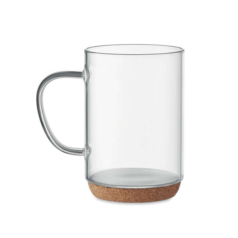 LISBO Glass cup with cork base - Glass at wholesale prices