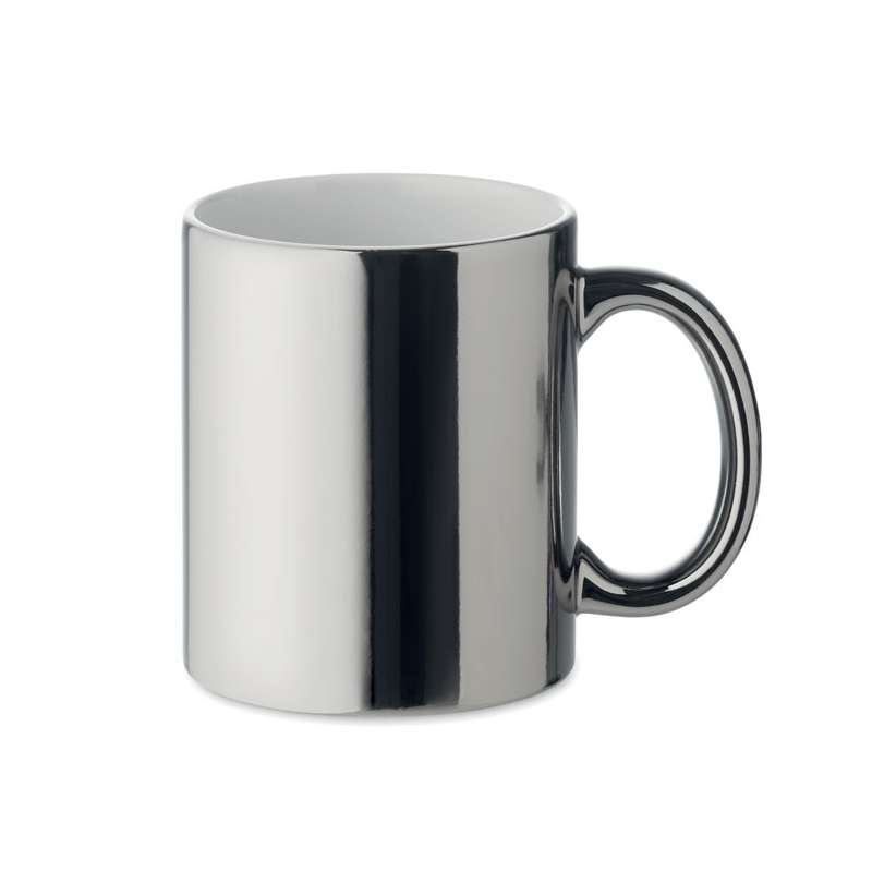 HOLLY Metallic ceramic mug - metal mug at wholesale prices