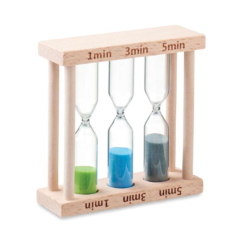 EI Set of 3 wooden sand timers - Hourglass at wholesale prices